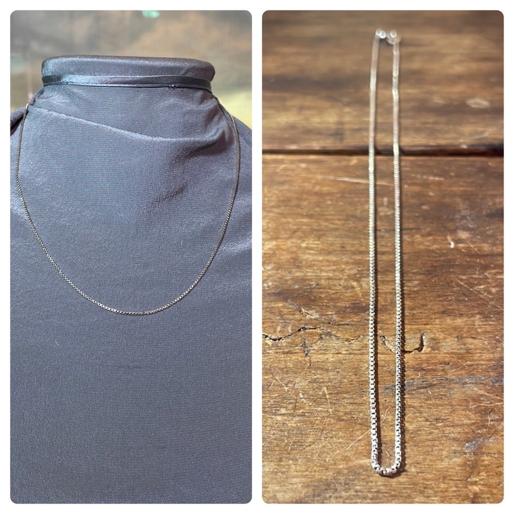 GBL Vintage Italian Sterling Silver Box Chain, 18.5 Inches